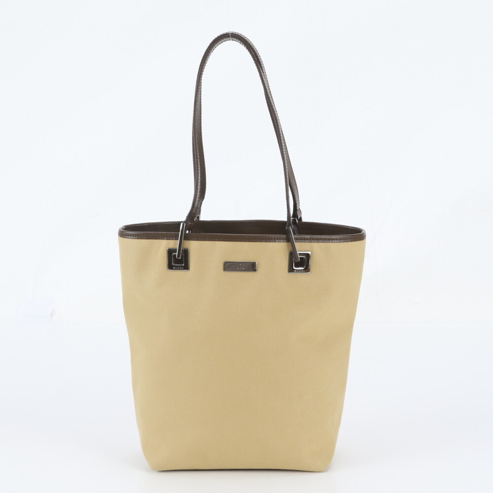 Gucci 31244 Leather Tote Bag Shoulder Handbag Beige Women's